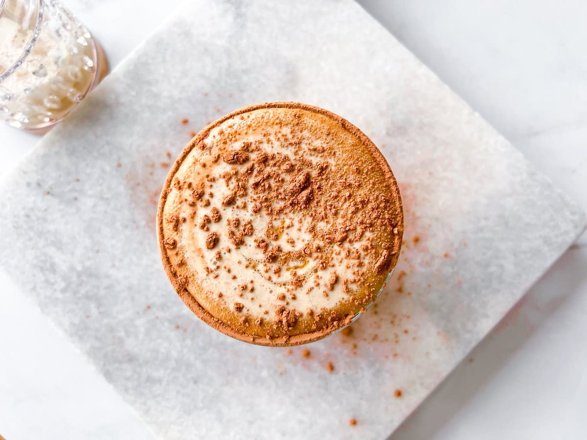 Finished espresso martini mocktail.